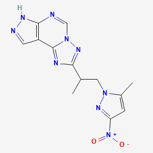 2-[1-(5-methyl-3-nitro-1H-pyrazol-1-yl)propan-2-yl]-7H-pyrazolo[4,3-e][1,2,4]triazolo[1,5-c]pyrimidine