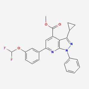 methyl 3-cyclopropyl-6-[3-(difluoromethoxy)phenyl]-1-phenyl-1H-pyrazolo[3,4-b]pyridine-4-carboxylate