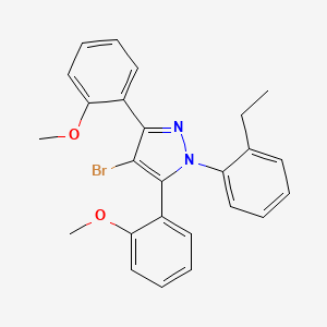 4-bromo-1-(2-ethylphenyl)-3,5-bis(2-methoxyphenyl)-1H-pyrazole