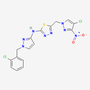 N-[1-(2-chlorobenzyl)-1H-pyrazol-3-yl]-5-[(4-chloro-3-nitro-1H-pyrazol-1-yl)methyl]-1,3,4-thiadiazol-2-amine