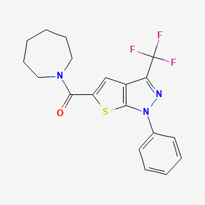 azepan-1-yl[1-phenyl-3-(trifluoromethyl)-1H-thieno[2,3-c]pyrazol-5-yl]methanone