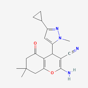 2-Amino-4-(3-cyclopropyl-1-methyl-1H-pyrazol-5-yl)-7,7-dimethyl-5-oxo-5,6,7,8-tetrahydro-4H-chromene-3-carbonitrile