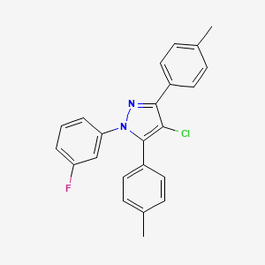 4-chloro-1-(3-fluorophenyl)-3,5-bis(4-methylphenyl)-1H-pyrazole