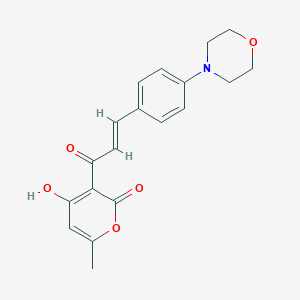 4-hydroxy-6-methyl-3-{(2E)-3-[4-(morpholin-4-yl)phenyl]prop-2-enoyl}-2H-pyran-2-one