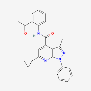 N-(2-acetylphenyl)-6-cyclopropyl-3-methyl-1-phenyl-1H-pyrazolo[3,4-b]pyridine-4-carboxamide