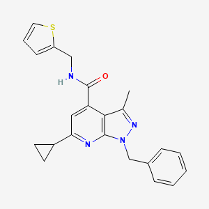 1-benzyl-6-cyclopropyl-3-methyl-N-(thiophen-2-ylmethyl)-1H-pyrazolo[3,4-b]pyridine-4-carboxamide