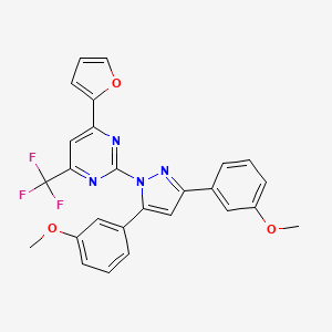 2-[3,5-bis(3-methoxyphenyl)-1H-pyrazol-1-yl]-4-(furan-2-yl)-6-(trifluoromethyl)pyrimidine