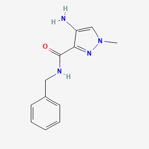 molecular formula C12H14N4O B10920932 4-amino-N-benzyl-1-methyl-1H-pyrazole-3-carboxamide 