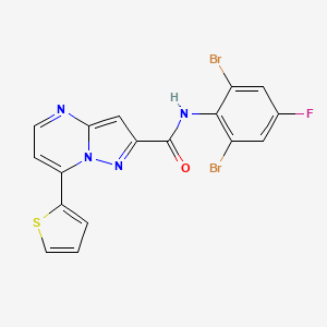 N-(2,6-dibromo-4-fluorophenyl)-7-(thiophen-2-yl)pyrazolo[1,5-a]pyrimidine-2-carboxamide