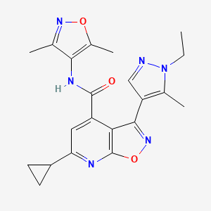 6-cyclopropyl-N-(3,5-dimethyl-1,2-oxazol-4-yl)-3-(1-ethyl-5-methyl-1H-pyrazol-4-yl)[1,2]oxazolo[5,4-b]pyridine-4-carboxamide