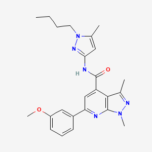 N-(1-butyl-5-methyl-1H-pyrazol-3-yl)-6-(3-methoxyphenyl)-1,3-dimethyl-1H-pyrazolo[3,4-b]pyridine-4-carboxamide