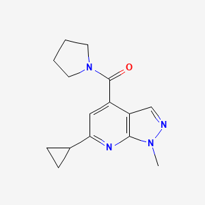 (6-cyclopropyl-1-methyl-1H-pyrazolo[3,4-b]pyridin-4-yl)(pyrrolidin-1-yl)methanone