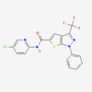 N-(5-chloropyridin-2-yl)-1-phenyl-3-(trifluoromethyl)-1H-thieno[2,3-c]pyrazole-5-carboxamide