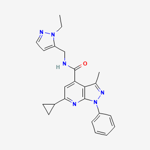 6-cyclopropyl-N-[(1-ethyl-1H-pyrazol-5-yl)methyl]-3-methyl-1-phenyl-1H-pyrazolo[3,4-b]pyridine-4-carboxamide