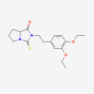 2-[2-(3,4-diethoxyphenyl)ethyl]-3-thioxohexahydro-1H-pyrrolo[1,2-c]imidazol-1-one