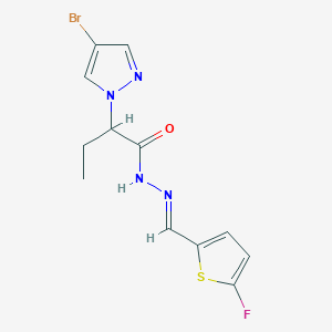 2-(4-Bromo-1H-pyrazol-1-yl)-N'-((5-fluorothiophen-2-yl)methylene)butanehydrazide