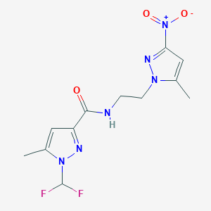 1-(difluoromethyl)-5-methyl-N-[2-(5-methyl-3-nitro-1H-pyrazol-1-yl)ethyl]-1H-pyrazole-3-carboxamide