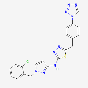 N-[1-(2-chlorobenzyl)-1H-pyrazol-3-yl]-5-[4-(1H-tetrazol-1-yl)benzyl]-1,3,4-thiadiazol-2-amine