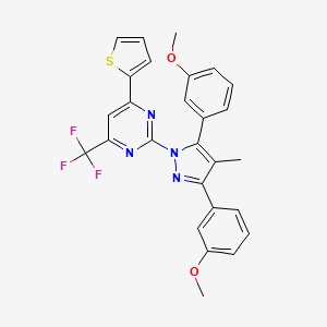 2-[3,5-bis(3-methoxyphenyl)-4-methyl-1H-pyrazol-1-yl]-4-(thiophen-2-yl)-6-(trifluoromethyl)pyrimidine