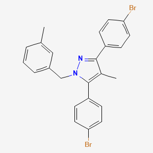 3,5-bis(4-bromophenyl)-4-methyl-1-(3-methylbenzyl)-1H-pyrazole