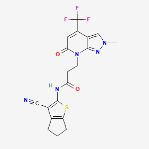 N-(3-cyano-5,6-dihydro-4H-cyclopenta[b]thiophen-2-yl)-3-[2-methyl-6-oxo-4-(trifluoromethyl)-2,6-dihydro-7H-pyrazolo[3,4-b]pyridin-7-yl]propanamide