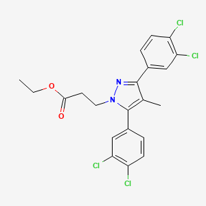 ethyl 3-[3,5-bis(3,4-dichlorophenyl)-4-methyl-1H-pyrazol-1-yl]propanoate