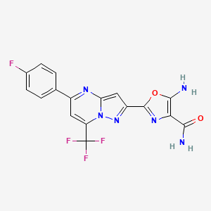 5-Amino-2-[5-(4-fluorophenyl)-7-(trifluoromethyl)pyrazolo[1,5-a]pyrimidin-2-yl]-1,3-oxazole-4-carboxamide