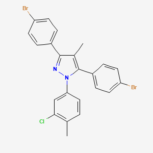 molecular formula C23H17Br2ClN2 B10921161 3,5-bis(4-bromophenyl)-1-(3-chloro-4-methylphenyl)-4-methyl-1H-pyrazole 