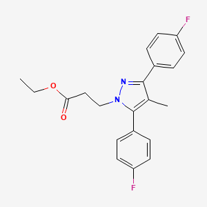 ethyl 3-[3,5-bis(4-fluorophenyl)-4-methyl-1H-pyrazol-1-yl]propanoate