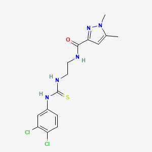 N-(2-{[(3,4-dichlorophenyl)carbamothioyl]amino}ethyl)-1,5-dimethyl-1H-pyrazole-3-carboxamide