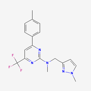 N-methyl-4-(4-methylphenyl)-N-[(1-methyl-1H-pyrazol-3-yl)methyl]-6-(trifluoromethyl)pyrimidin-2-amine