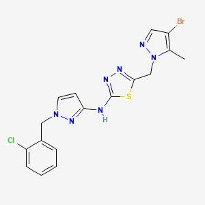 5-[(4-bromo-5-methyl-1H-pyrazol-1-yl)methyl]-N-[1-(2-chlorobenzyl)-1H-pyrazol-3-yl]-1,3,4-thiadiazol-2-amine