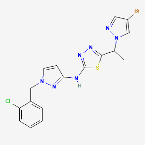 5-[1-(4-bromo-1H-pyrazol-1-yl)ethyl]-N-[1-(2-chlorobenzyl)-1H-pyrazol-3-yl]-1,3,4-thiadiazol-2-amine