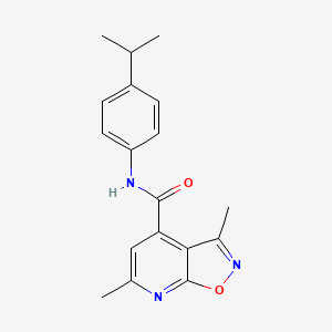 molecular formula C18H19N3O2 B10921289 3,6-dimethyl-N-[4-(propan-2-yl)phenyl][1,2]oxazolo[5,4-b]pyridine-4-carboxamide 