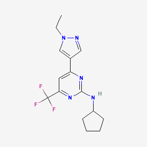 N-cyclopentyl-4-(1-ethyl-1H-pyrazol-4-yl)-6-(trifluoromethyl)pyrimidin-2-amine