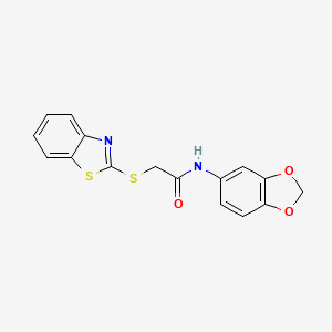 N-(1,3-benzodioxol-5-yl)-2-(1,3-benzothiazol-2-ylsulfanyl)acetamide