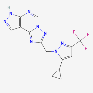 2-{[5-cyclopropyl-3-(trifluoromethyl)-1H-pyrazol-1-yl]methyl}-7H-pyrazolo[4,3-e][1,2,4]triazolo[1,5-c]pyrimidine