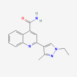 2-(1-ethyl-3-methyl-1H-pyrazol-4-yl)quinoline-4-carboxamide