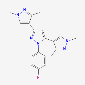 3,5-bis(1,3-dimethylpyrazol-4-yl)-1-(4-fluorophenyl)pyrazole