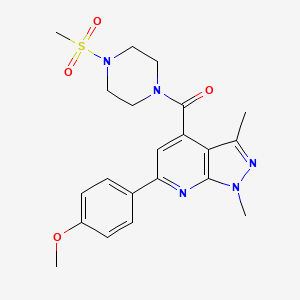 [6-(4-methoxyphenyl)-1,3-dimethyl-1H-pyrazolo[3,4-b]pyridin-4-yl][4-(methylsulfonyl)piperazin-1-yl]methanone