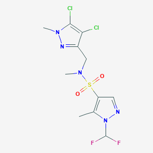 N-[(4,5-dichloro-1-methyl-1H-pyrazol-3-yl)methyl]-1-(difluoromethyl)-N,5-dimethyl-1H-pyrazole-4-sulfonamide