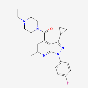 [3-cyclopropyl-6-ethyl-1-(4-fluorophenyl)-1H-pyrazolo[3,4-b]pyridin-4-yl](4-ethylpiperazin-1-yl)methanone