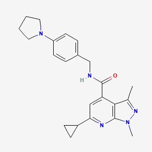 6-cyclopropyl-1,3-dimethyl-N-[4-(pyrrolidin-1-yl)benzyl]-1H-pyrazolo[3,4-b]pyridine-4-carboxamide