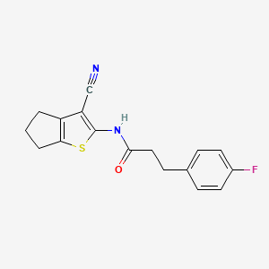 N-(3-cyano-5,6-dihydro-4H-cyclopenta[b]thiophen-2-yl)-3-(4-fluorophenyl)propanamide