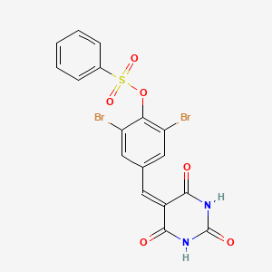 2,6-dibromo-4-[(2,4,6-trioxotetrahydropyrimidin-5(2H)-ylidene)methyl]phenyl benzenesulfonate