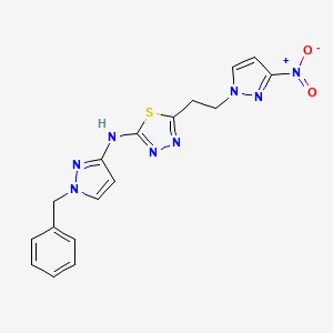 N-(1-benzyl-1H-pyrazol-3-yl)-5-[2-(3-nitro-1H-pyrazol-1-yl)ethyl]-1,3,4-thiadiazol-2-amine