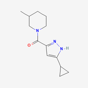 molecular formula C13H19N3O B10921422 Piperidine, 1-[(3-cyclopropyl-1H-pyrazol-5-yl)carbonyl]-3-methyl- 