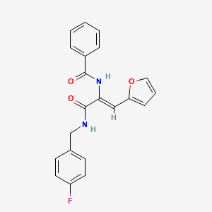 N-[(1Z)-3-[(4-fluorobenzyl)amino]-1-(furan-2-yl)-3-oxoprop-1-en-2-yl]benzamide