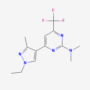 4-(1-ethyl-3-methyl-1H-pyrazol-4-yl)-N,N-dimethyl-6-(trifluoromethyl)pyrimidin-2-amine