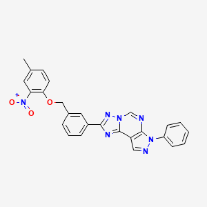 2-{3-[(4-methyl-2-nitrophenoxy)methyl]phenyl}-7-phenyl-7H-pyrazolo[4,3-e][1,2,4]triazolo[1,5-c]pyrimidine